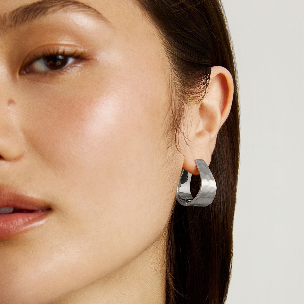 Dean Davidson "Mara" Hinged Hoops-Silver