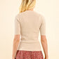 Molly Bracken S/S Crew Neck Sweater-Beige