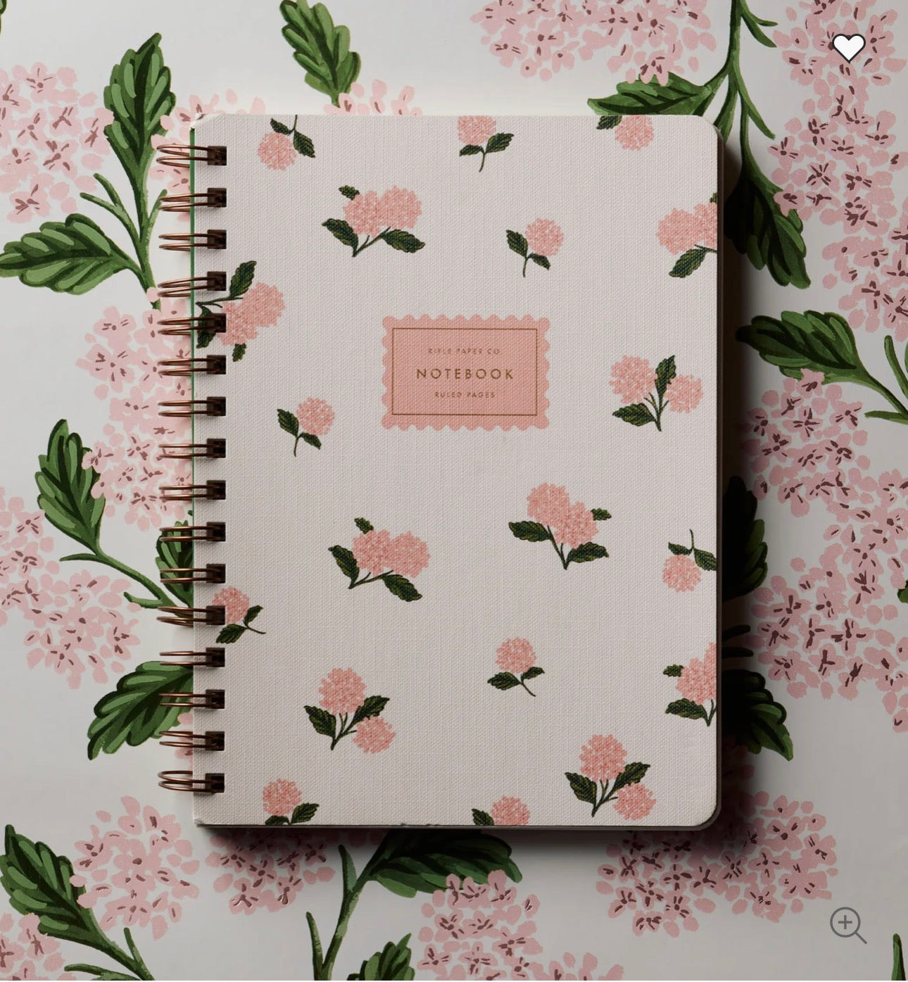 Rifle Paper Co. "Pink Hydrangea" Spiral Notebook