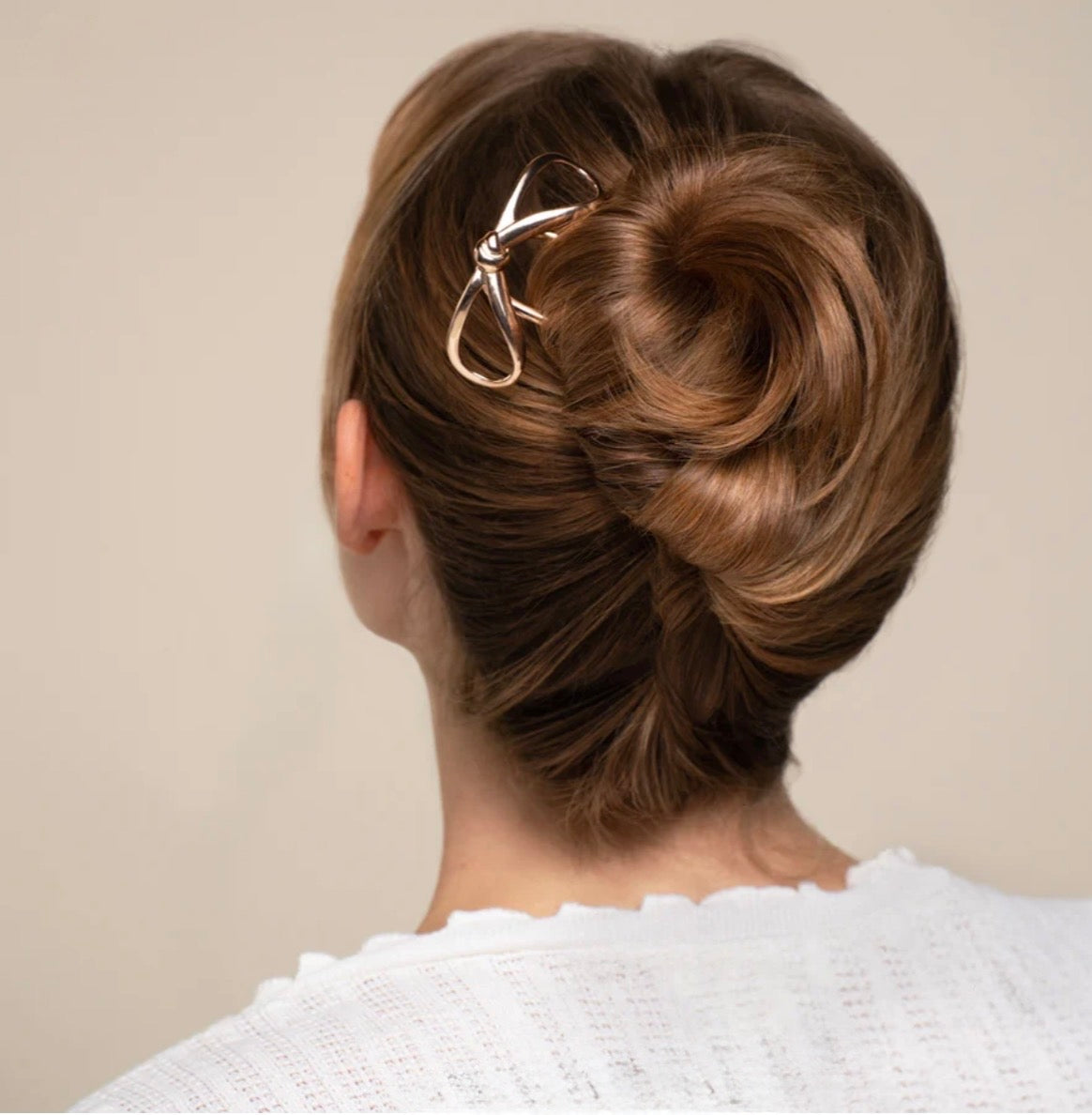 Kitsch Metal Bow French Hair Pin-Gold