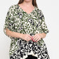 Meet Me In Santorini "Olive Scroll” Tunic Top-Black/Green