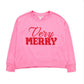 Shiraleah "Very Merry" Pearls Relaxed Sweatshirt-Pink