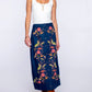 Elizabeth James “Frankie” Skirt-Denim Floral Embroidery