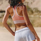 Free People Movement "Go To" Stripe Bra-Burning Up Combo