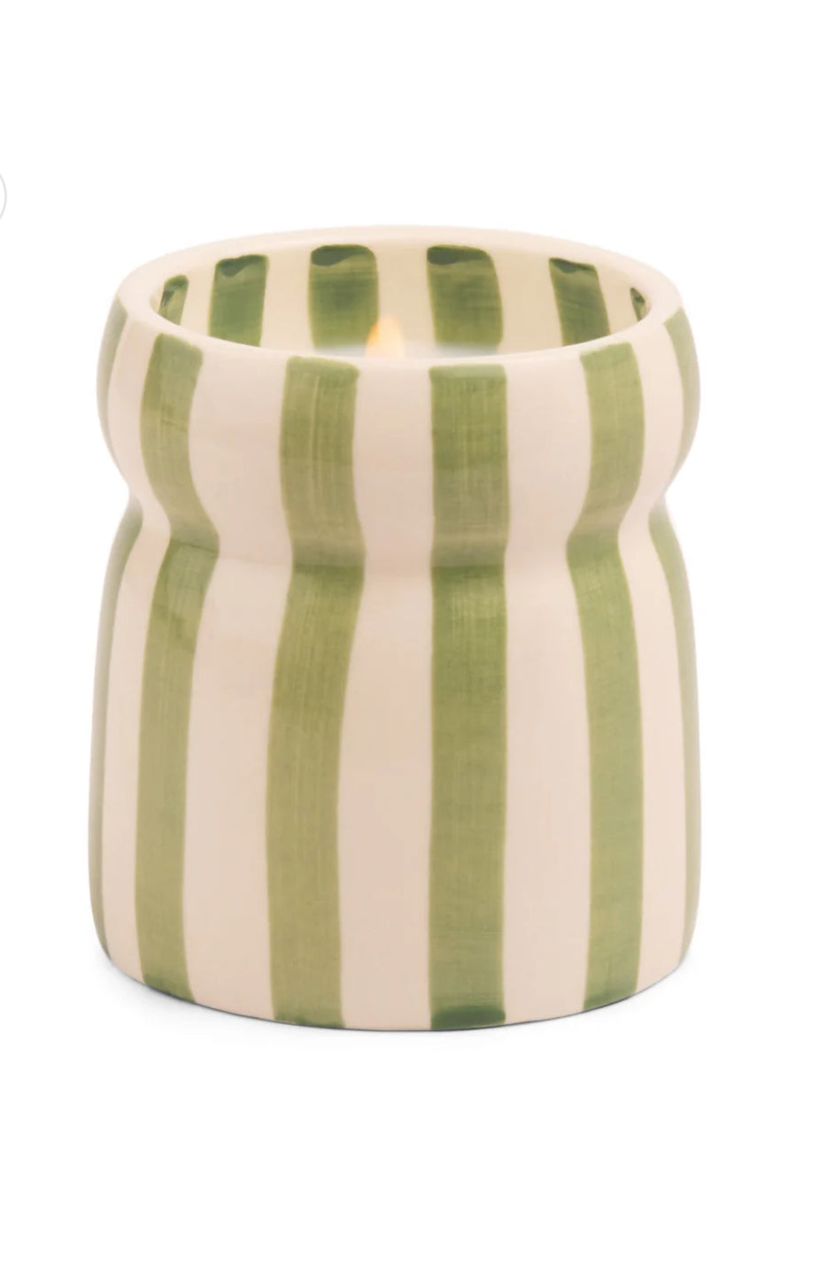 Paddywax “Bora Bora” Cabana Sage Striped Candle - 6.5oz