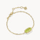 Kendra Scott Elaina Luxe Chain Bracelet -Gold Light Green CZ