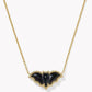 Kendra Scott Bat Short Pendant Necklace-Gold Golden Obsidian