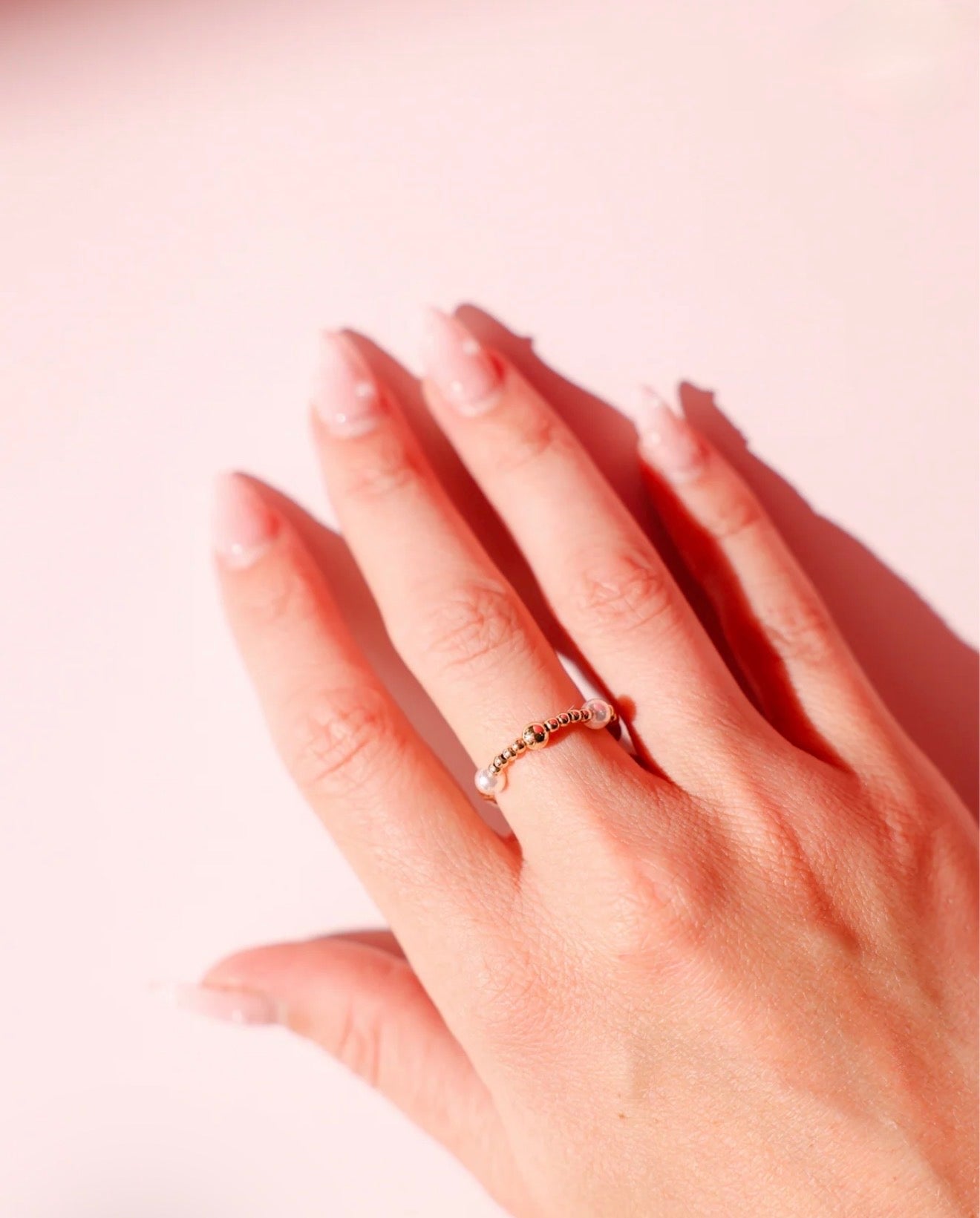 Beaded Blondes "June Pearl & Gold Alternating " Ring