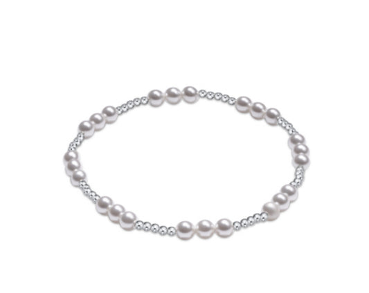 Enewton "Classic Joy" Pattern Sterling 4mm Bead Bracelet-Pearl