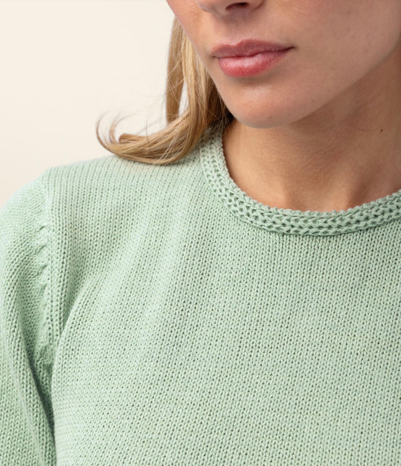 Spartina 449 "Sofia" Fringe Sweater-Mint Sorbet