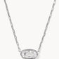 Kendra Scott Elisa Luxe Short Pendant Necklace-Silver White CZ