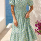 Meet Me in Santorini "Hellenic Petals" Maxi Dress-Green