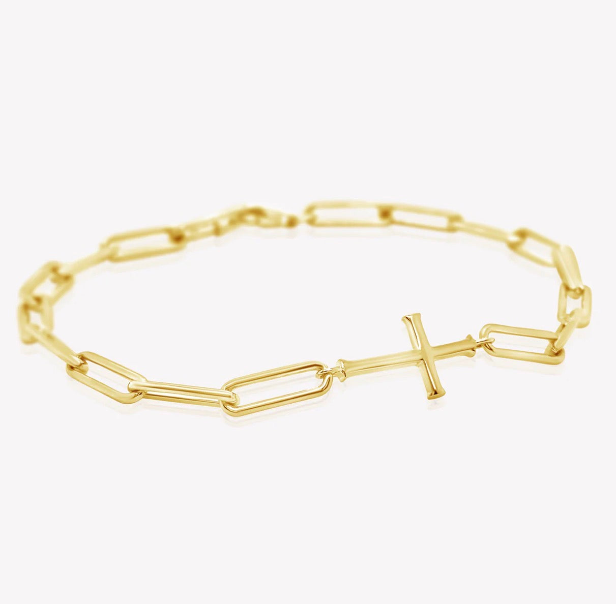 Rizen Chain Breaker Cross Bracelet-Gold