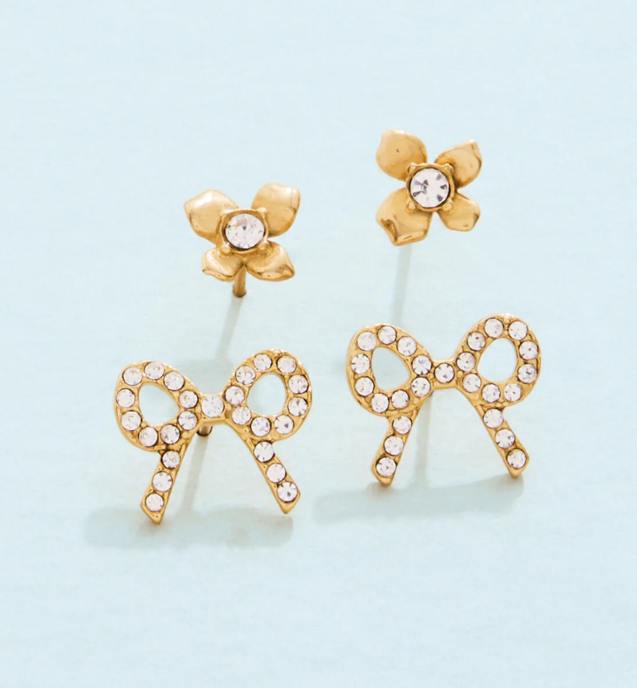 Spartina 449 SP Sweet Bows Stud Earrings-Crystal