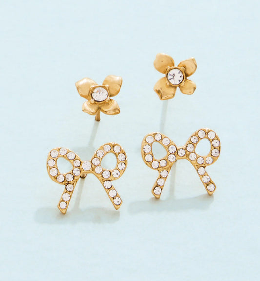 Spartina 449 SP Sweet Bows Stud Earrings-Crystal