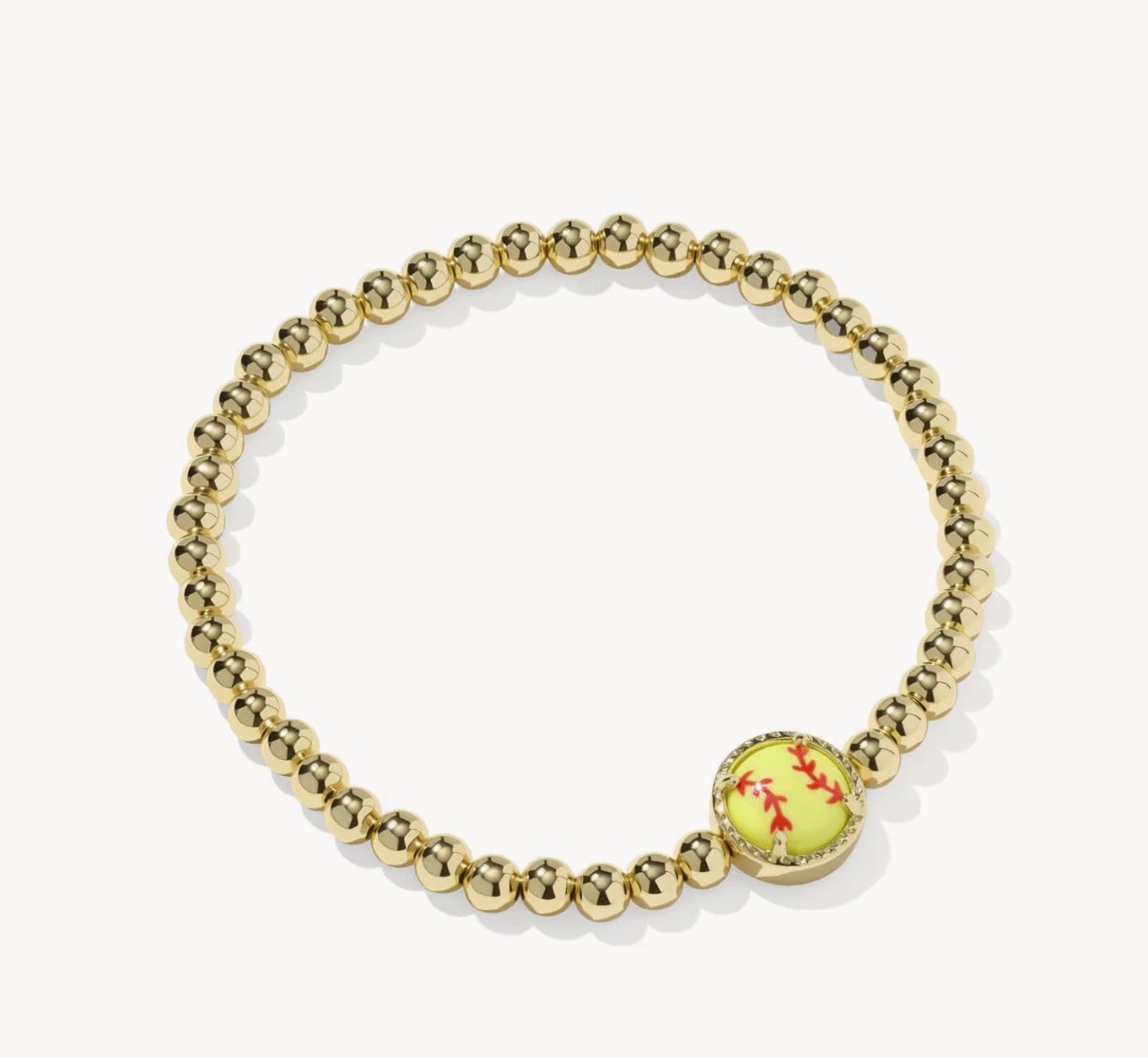 Kendra Scott Softball Stretch Bracelet-Gold Chartreuse Magnesite