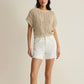 Z Supply Ballast Cropped Crochet Top- Natural