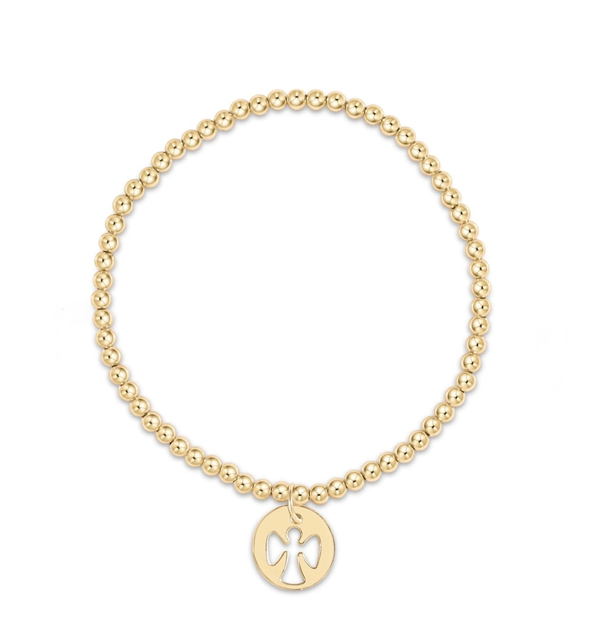 Enewton "Classic" Gold 3mm Bead Bracelet-Guardian Angel Gold Disc