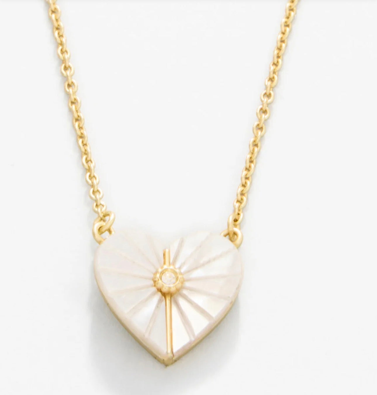Spartina 449 Sea La Vie 18” Necklace-Radiant/MOP Heart-Gold