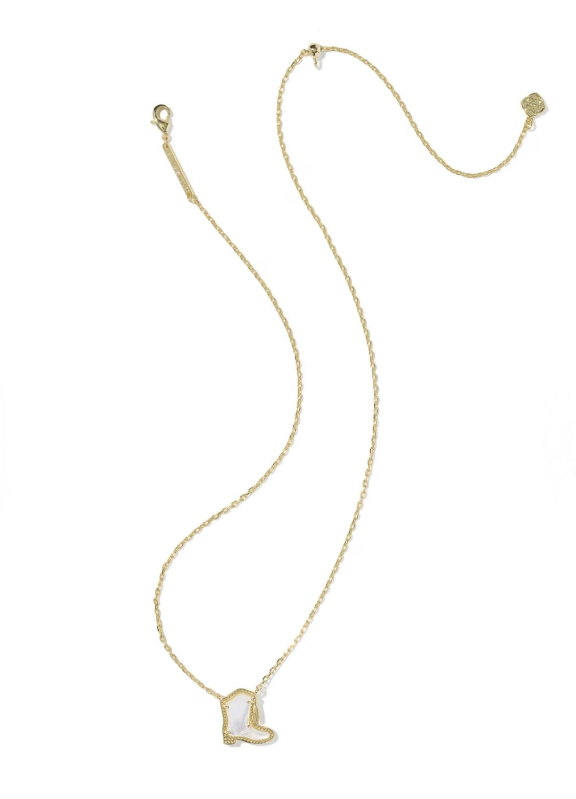Kendra Scott - Drill Team Boot Pendant Necklace - Gold Ivory MOP