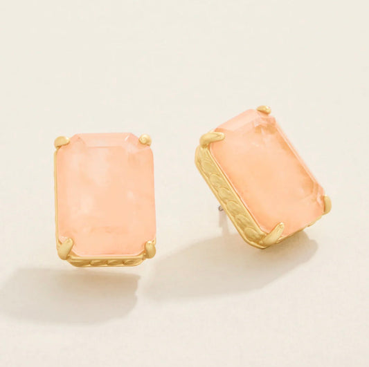 Spartina 449 Naiad Rectangle Stud Earring-Pink