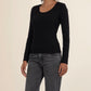 Kut from the Kloth "Anahi" Rib Knit Top- Black
