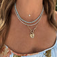 LeMel Dee Alternating Turquoise & CZ Tennis Necklace-16” Gold