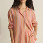 Z Supply The Perfect Striped Linen Button Up - Tiger Lily