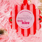 The Darling Effect Holiday Scalloped Frame Ornament-Peppermint Stripes