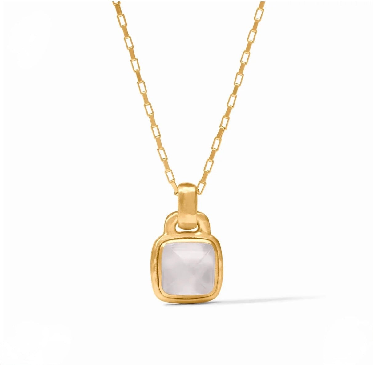 Julie Vos “Sahara” Solitaire Necklace - Gold/Iridescent Clear Crystal