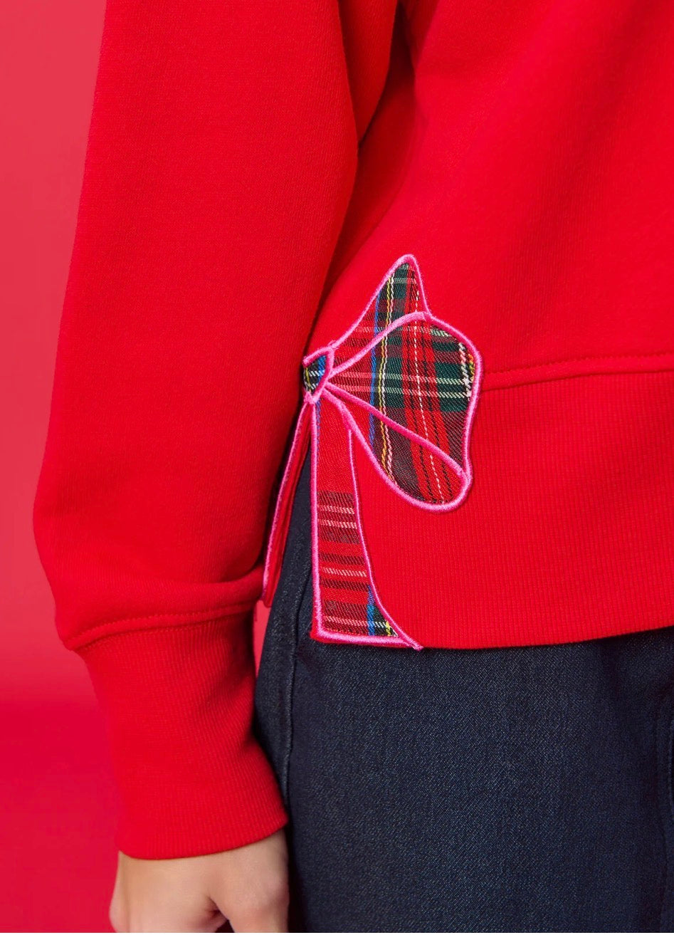 Shiraleah "Merry" Plaid Relaxed Sweatshirt-Red