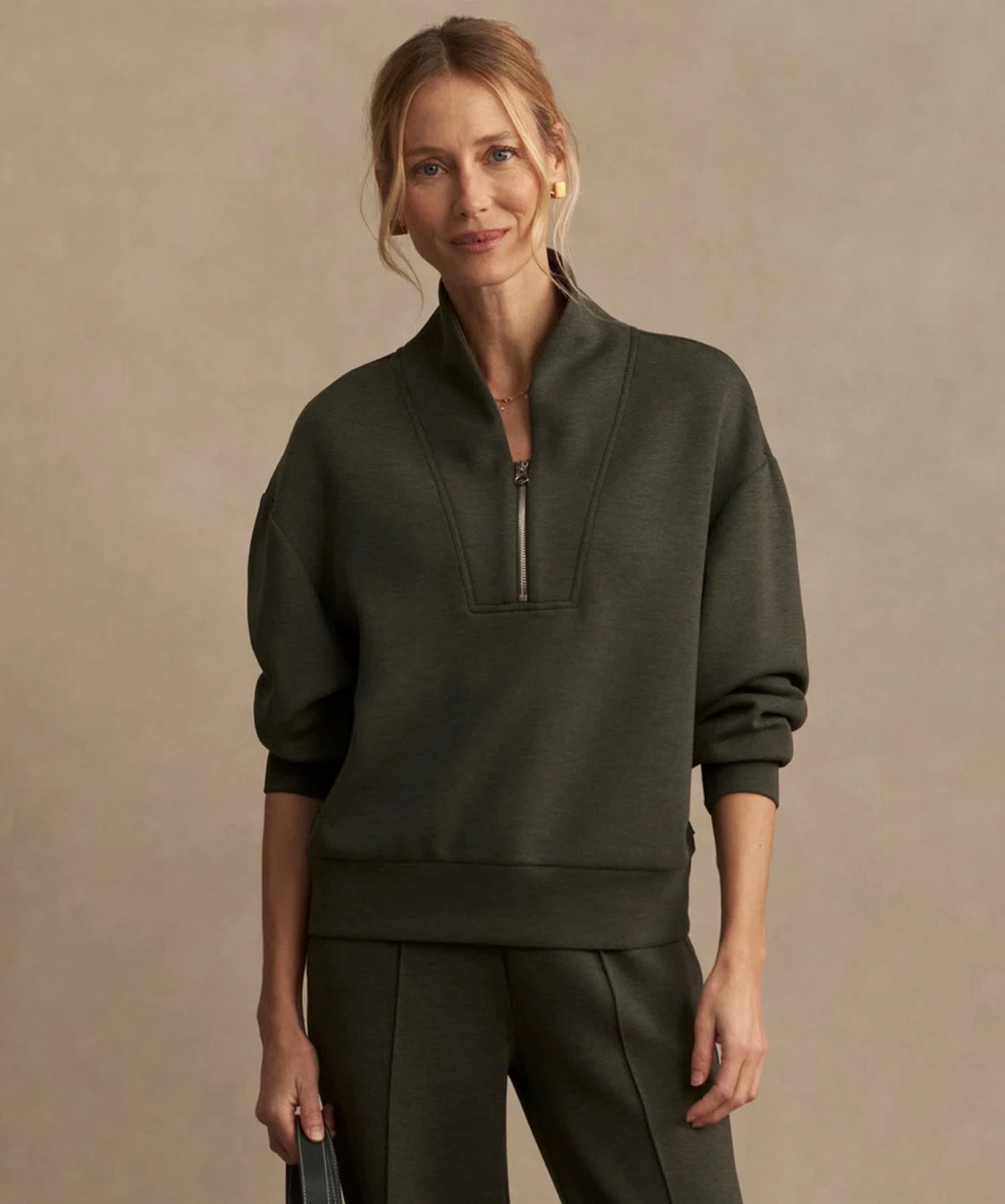 Varley “Davidson” Sweat-Olive Marl