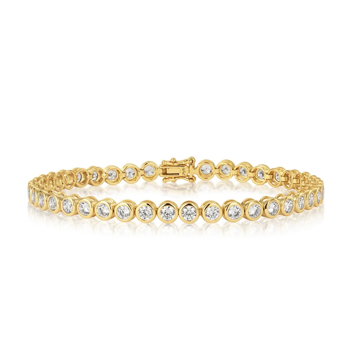 LeMel “Blaire” Bezel CZ Tennis Bracelet-Gold