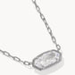 Kendra Scott Elisa Luxe Short Pendant Necklace-Silver White CZ