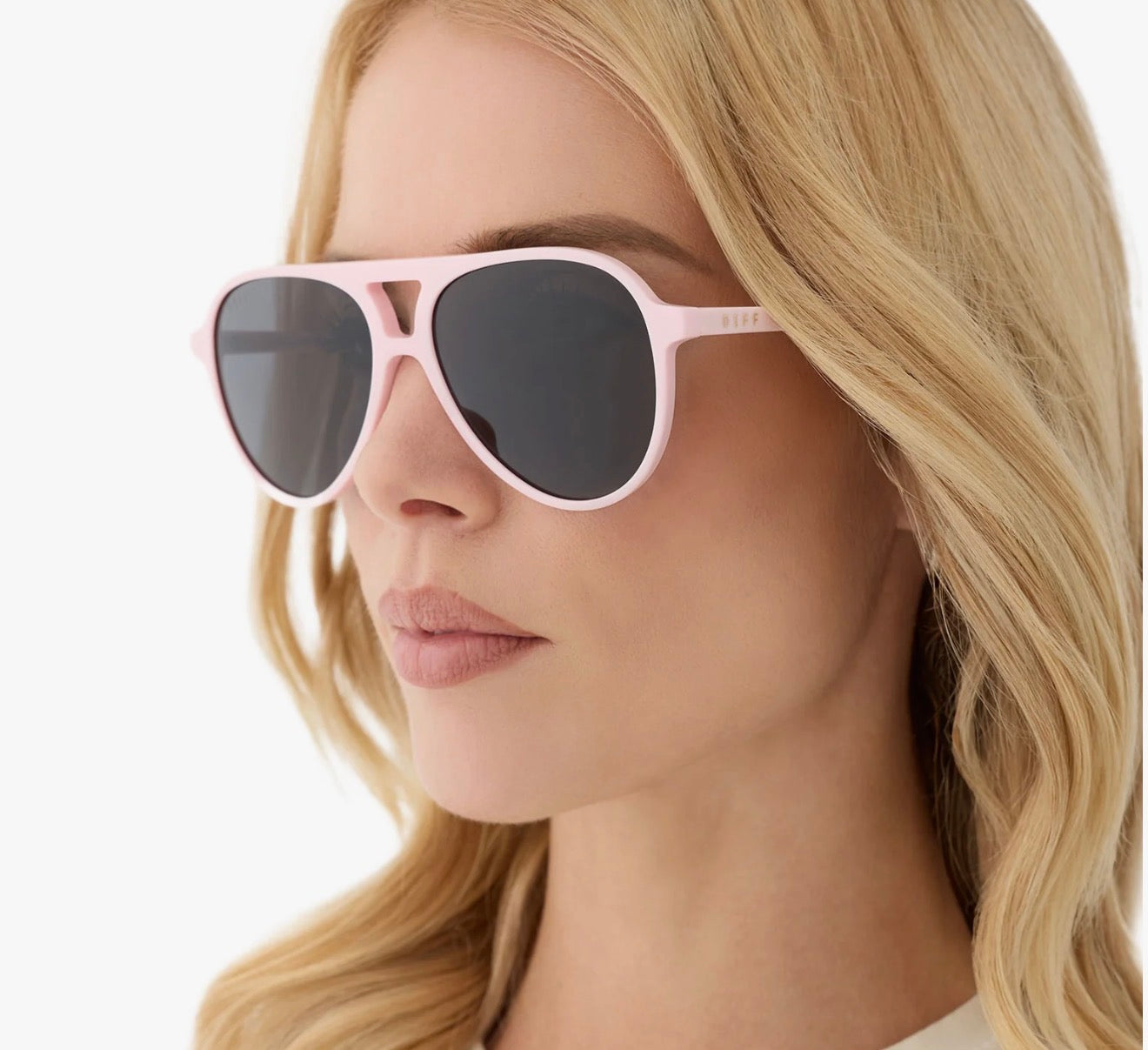Diff Eyewear “Tosca II” Powder Pink Grey Sunglasses