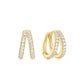 LeMel “Ava Double CZ” Huggie Earrings-Gold