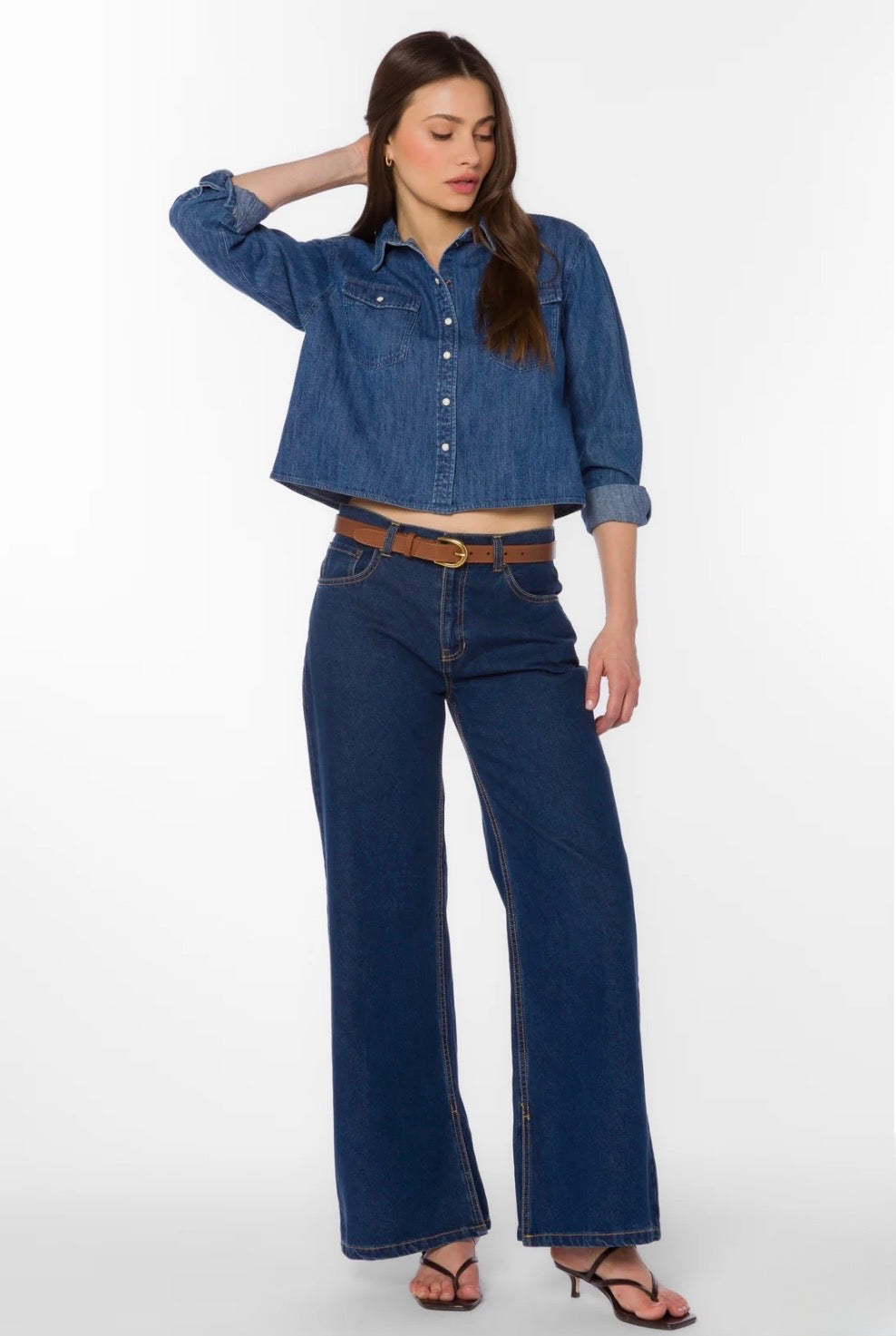 Velvet Heart "Wilson" L/S Pearl Button Top- Calva