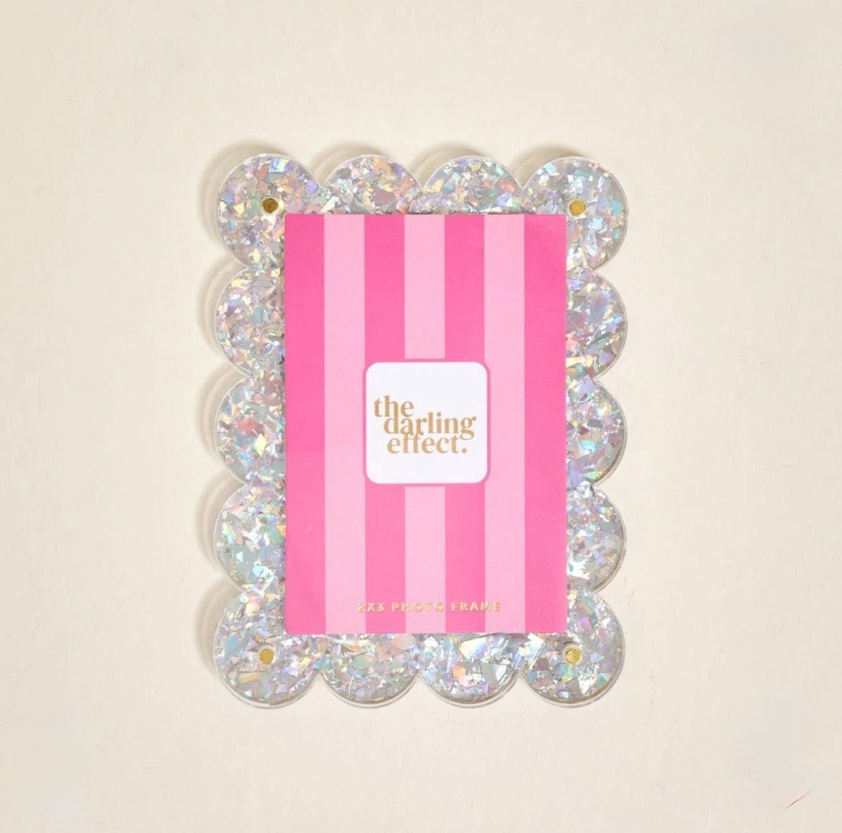 The Darling Effect Mini Acrylic Picture Frame Magnet-Silver Glitter