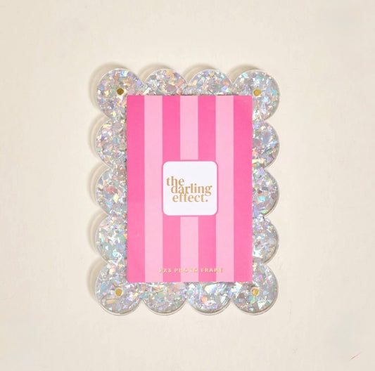 The Darling Effect Mini Acrylic Picture Frame Magnet-Silver Glitter