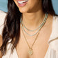 Melinda Maria “Isla” Tennis Necklace Gold/Blue Opal