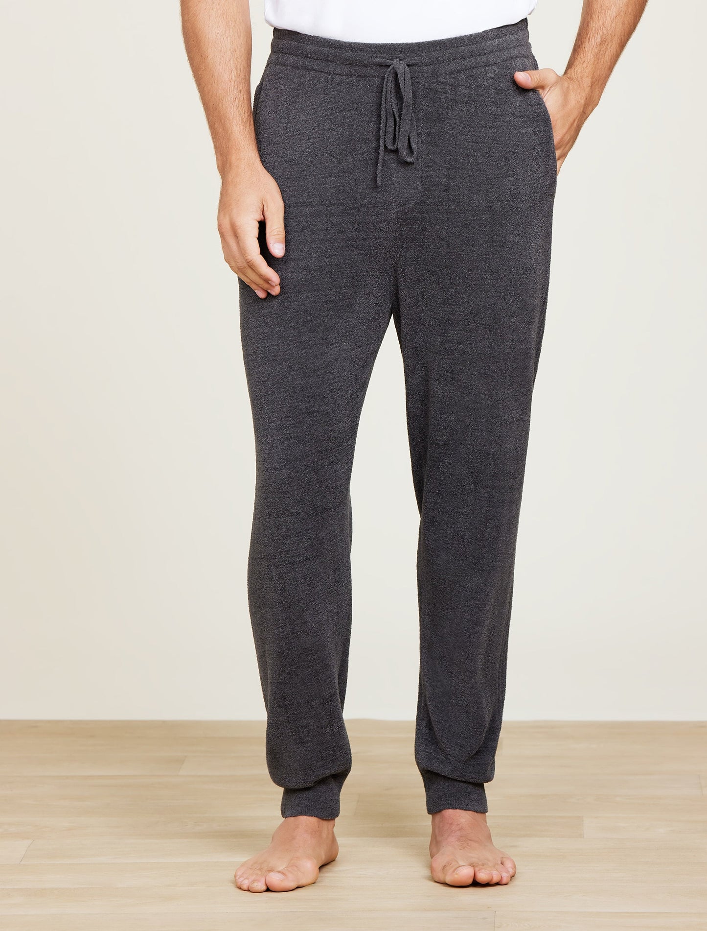 Barefoot Dreams CozyChic Ultra Lite® Men's Rib Inset Jogger-Carbon