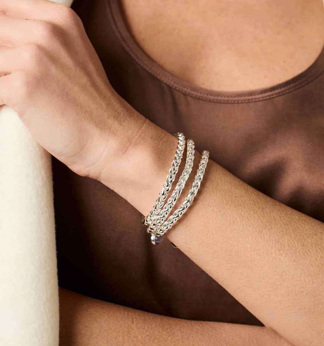 Julie Vos “Cobblestone” Link Bracelet- Silver