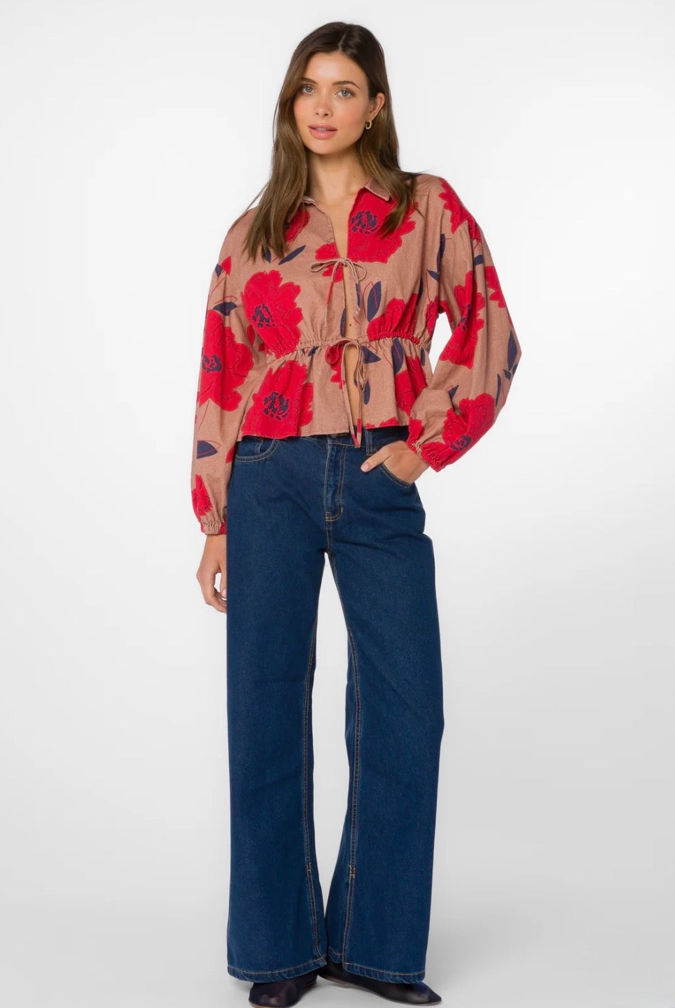 Velvet Heart “Emmalyn” Top - Desert Floral