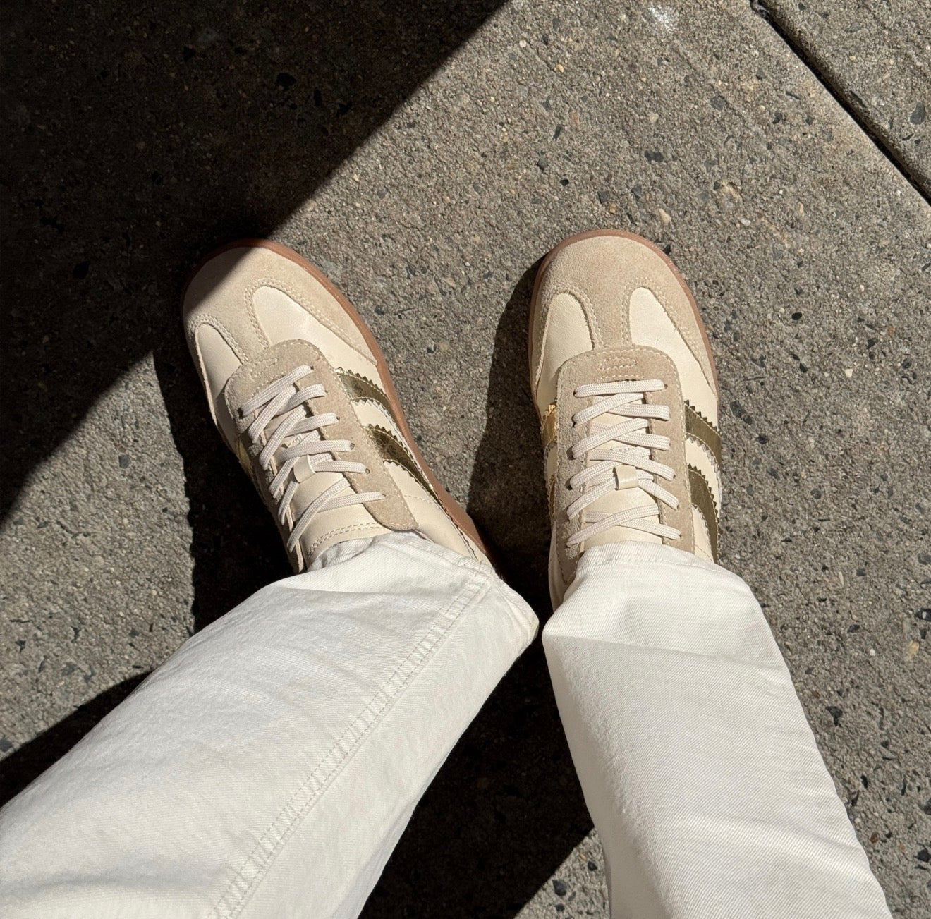 Dolce Vita “Merit” Sneaker-White/Gold Leather