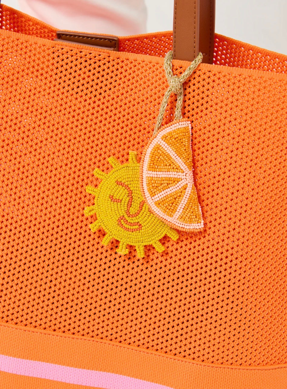 Shiraleah "Orange/Sun” Beaded Bag Charm