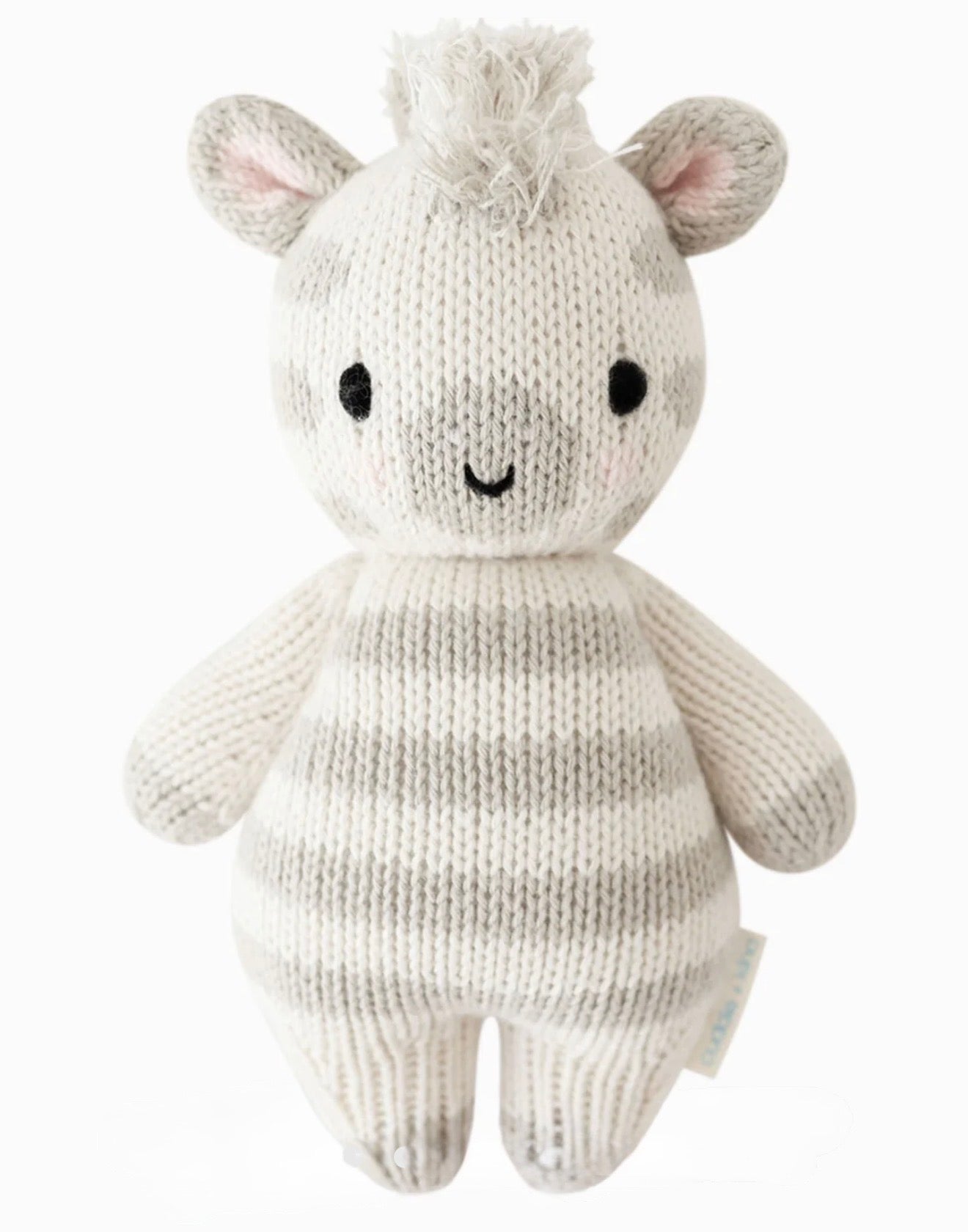 Cuddle + Kind “Baby Zebra” -Grey/White