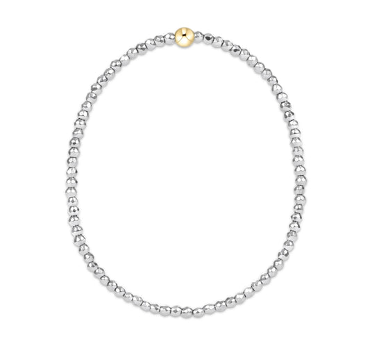 Enewton Silver Faceted Hematite 2mm Bead Bracelet