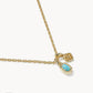 Kendra Scott Mini Elisa Dira Necklace-Gold/Lab Grown Blue Opal