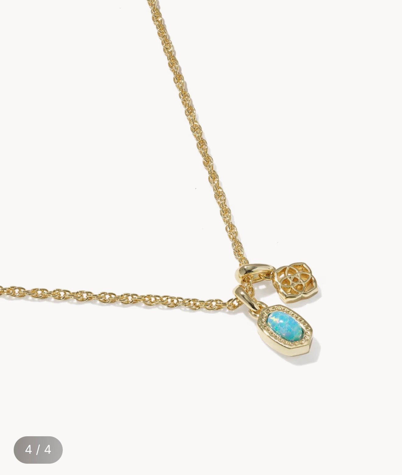 Kendra Scott Mini Elisa Dira Necklace-Gold/Lab Grown Blue Opal
