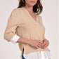 Elan "Monahans" Layered Sweater -Natural